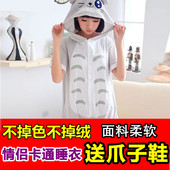 学生夏天夏季薄款 动物情侣男女成人纯棉韩版 卡通连体睡衣短袖