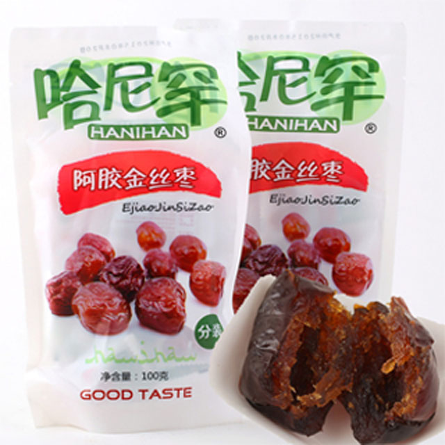 哈尼罕 阿胶金丝蜜枣500g 独立小袋包装 即食 包邮