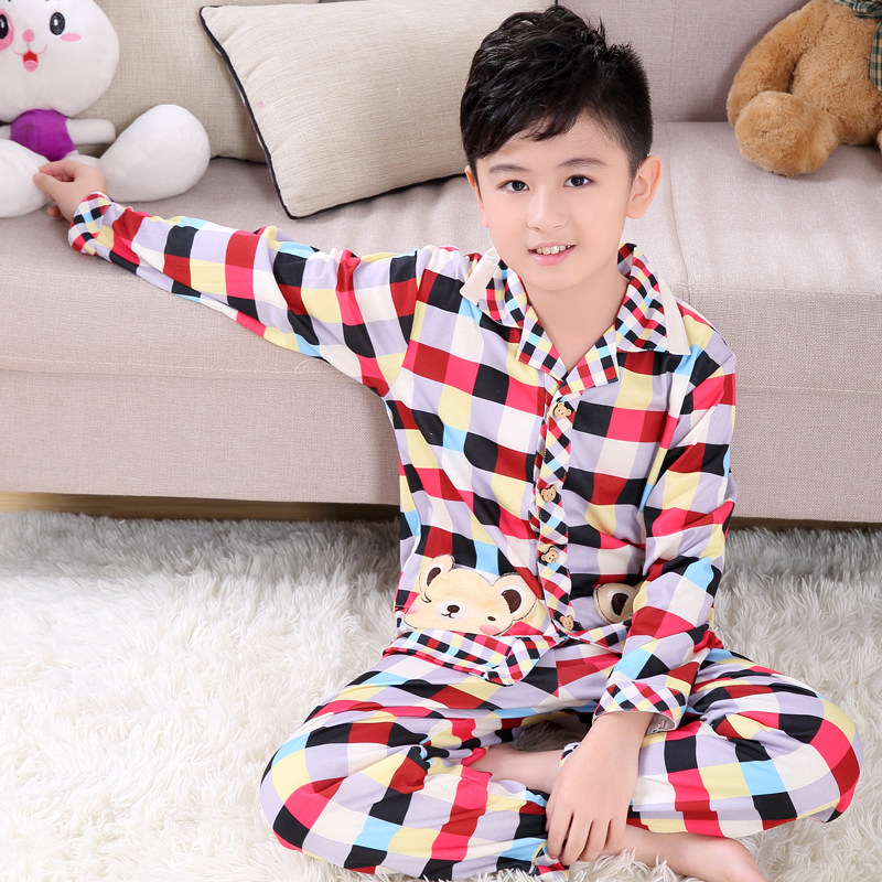 童<em>睡衣男孩</em>长袖秋季小孩大童<em>男童睡衣纯棉秋</em>冬