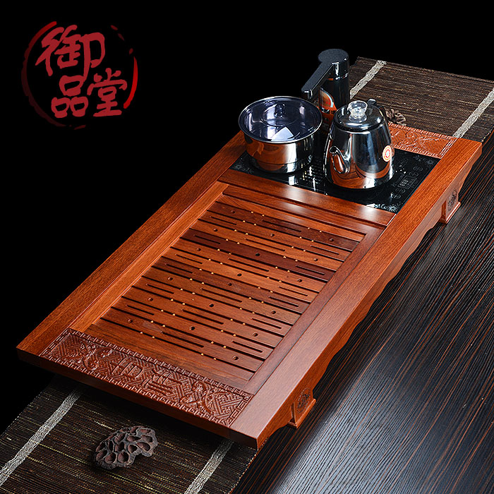 花梨木实木大号茶盘四合一电磁炉套装茶台排水式茶海茶托盘特价