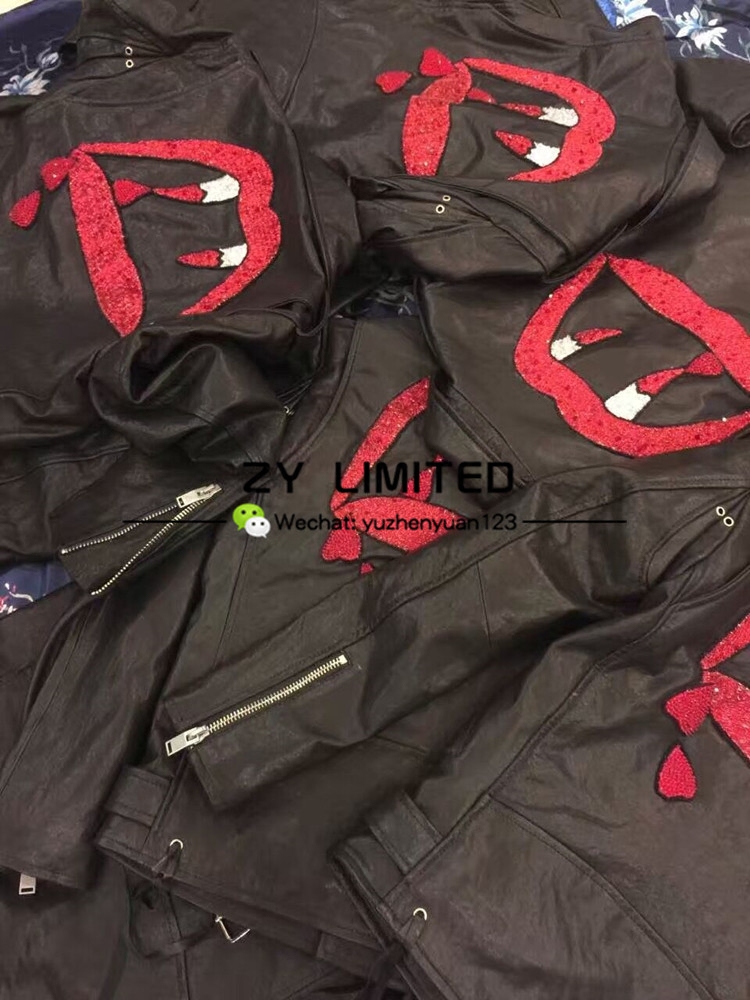 slp风格皮衣血牙重工款 进口牛皮皮衣 男女真皮机车皮衣 全皮皮衣_双