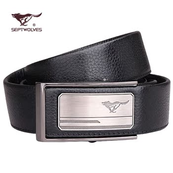 七匹狼皮带真皮正品男士自动扣商务时尚牛皮腰