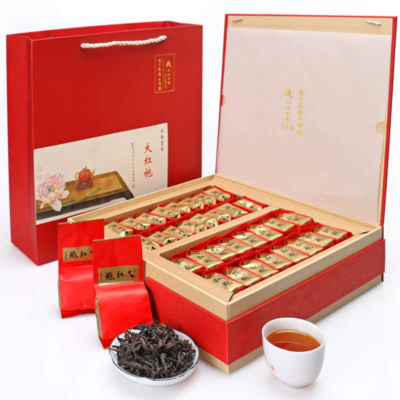 武夷山大红袍茶叶正岩乌龙茶特级浓香型手工炭焙春茶武夷岩茶礼盒