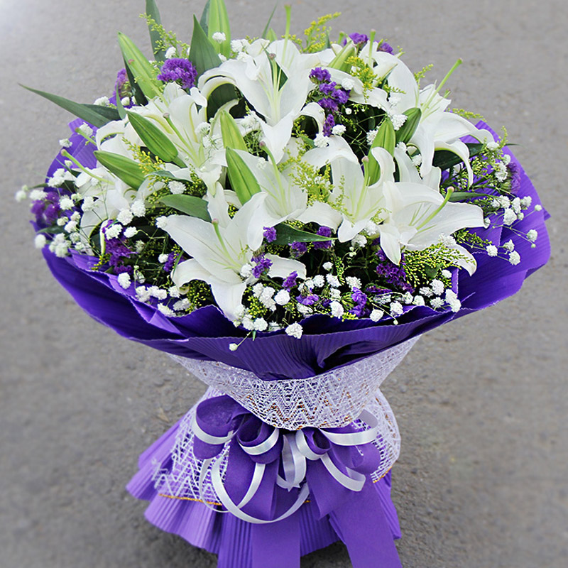 香水百合鲜花速递全国北京鲜花上海成都花店广州送花杭州鲜花店