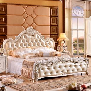 欧式床双人实木床高箱床欧式家具婚床1.8米床主卧法式床1.5公主床