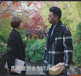 我的前半生靳东贺涵明星同款格子毛呢大衣中长款外套双排扣风衣男