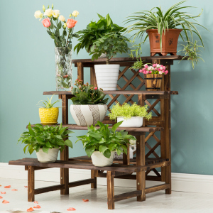 多层防腐碳化木花架