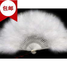 30cm 全绒加厚羽毛扇标准扇子纯白色玫红羽毛舞蹈扇道具50 包邮