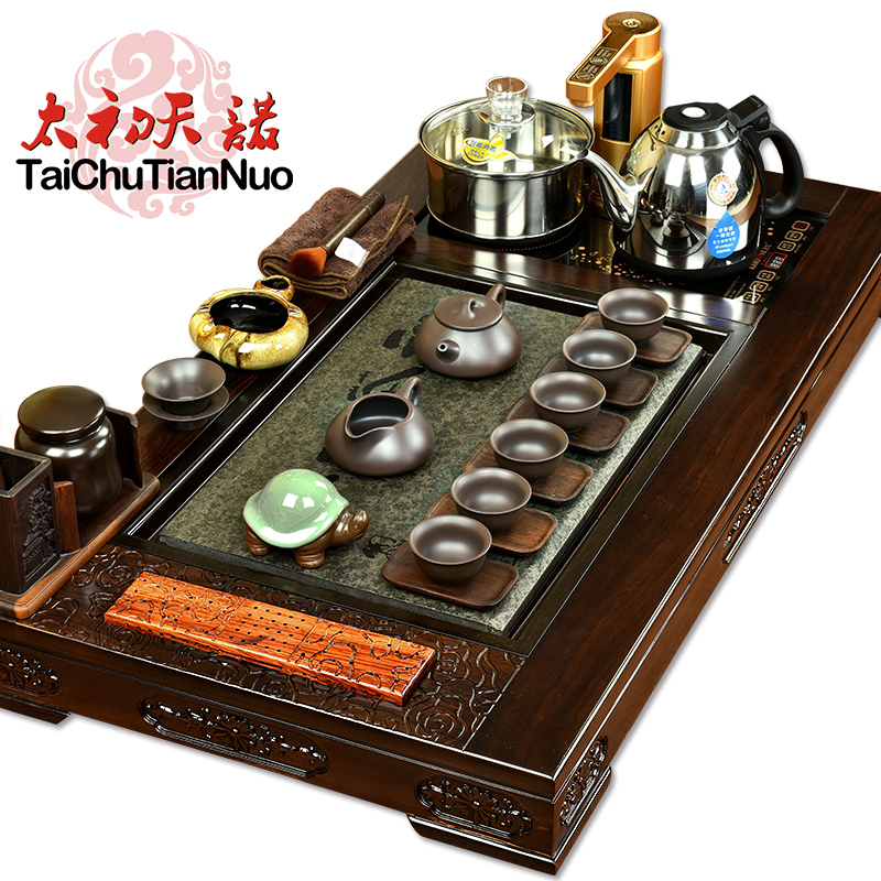 金灶全自动整套茶具套装V9电炉四合一黑檀茶盘高端功夫茶道紫砂壶