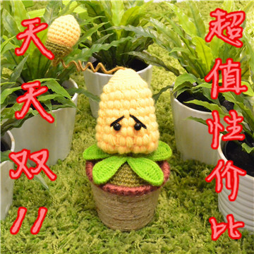 [2015爆款]毛线花植物大战僵尸2玩具模型香蒲小猫公仔摆件个性礼物手工热卖_玩乐\/收藏女装\/流行女装