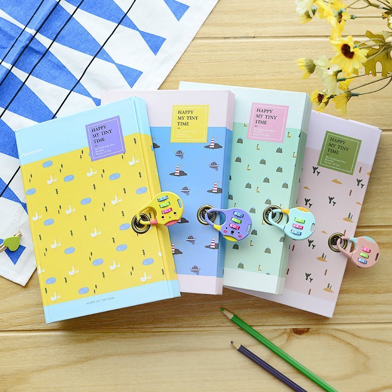 包邮 白雪公主 韩国可爱 创意小学生32k密码本儿童带锁日记本正品