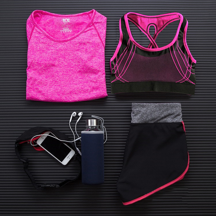 速干健身服女套装女运动短裤跑步健身服女三套