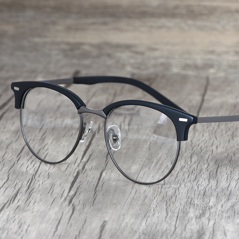 新款特价半框眼镜框男复古眼镜架配 近视眼镜