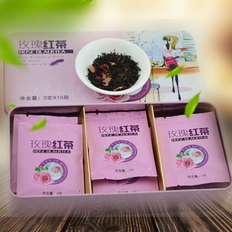2016年新品四川名茶 正品川红宜宾红茶川红玫瑰花红茶滇红茶45g盒