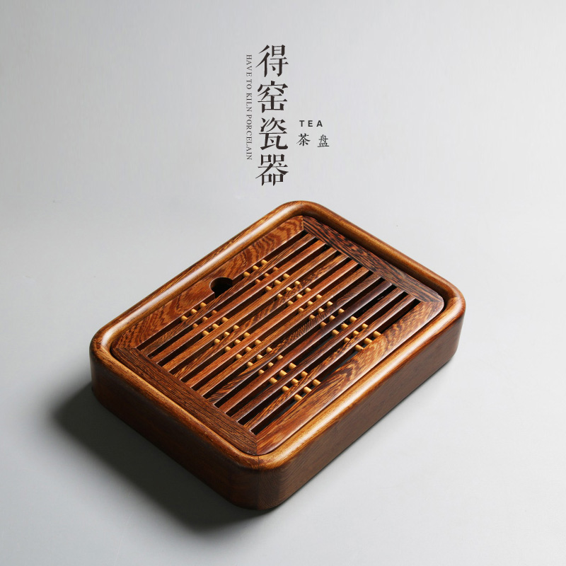 茶具茶盘 功夫茶具盛水小号茶海茶台托盘红木鸡翅木黑檀实木茶盘