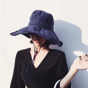 休闲韩版大檐防晒渔夫帽