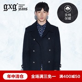 男士 54626049 藏青色气质中长棉大衣 冬季新品 gxg.jeans男装