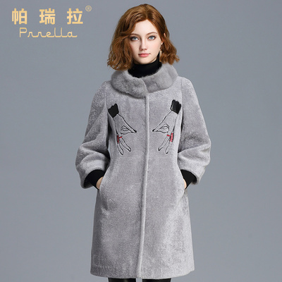 帕瑞拉2016秋冬新款羊剪绒大衣女大码宽松水