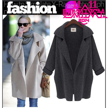 欧洲站2014秋冬欧美风<em>中长</em>版<em>针织</em>衫加厚<em>大码</em>