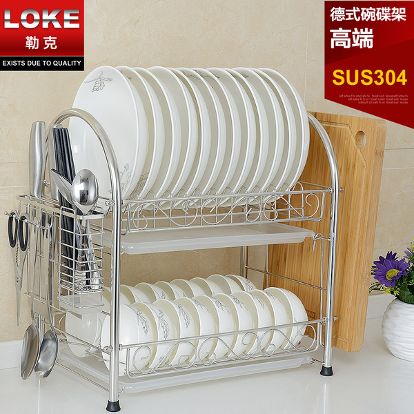 正品厨房 LOKE304不锈钢双层碗架沥水架 厨房