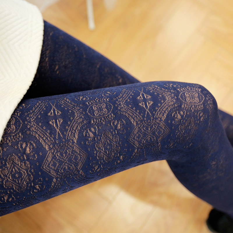 打底裤假透肉外穿2014秋冬季新款加绒加厚保暖镂空雕花踩脚女士