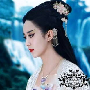 发簪 花技 花千骨赵丽颖头饰妖神步摇发簪长流苏花妖cos发饰项链 包邮