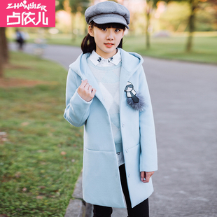 购买2015韩版少女冬装外套初中学生毛呢外套