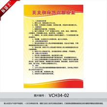 灭火和应急疏散预案 制度牌 墙贴画VCH34 宣传画 消防安全挂图