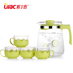 紫丁香 耐高温玻璃凉水壶