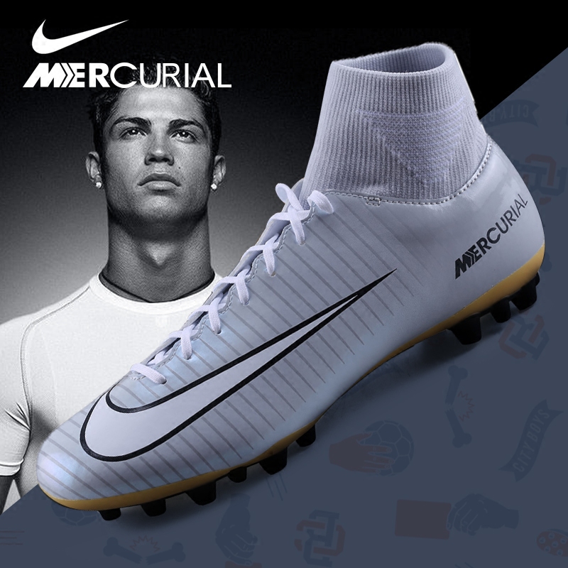 nike耐克c罗同款cr7限量版球鞋高帮刺客11代ag碎钉足球鞋男人草