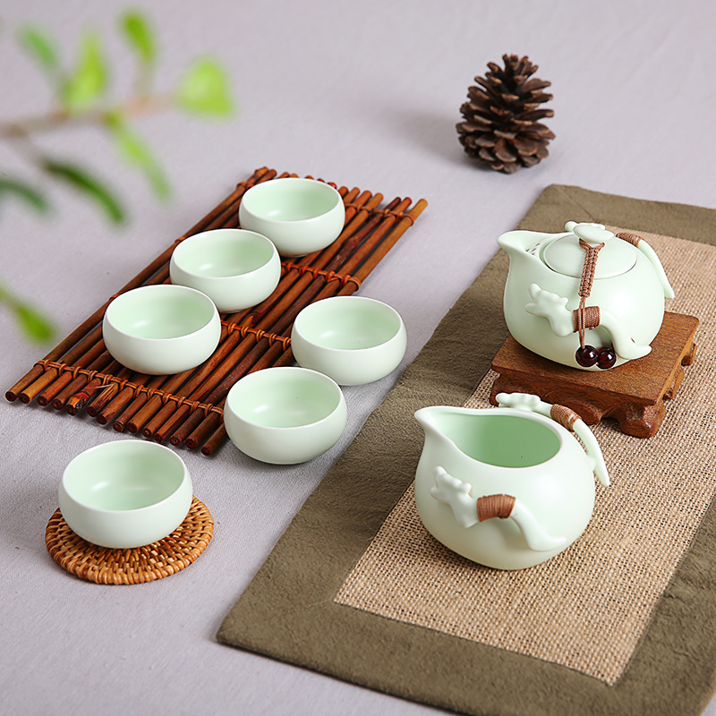 晨翔 定窑茶具 整套茶具套装功夫茶具陶瓷紫砂茶壶冰裂茶杯海茶盘