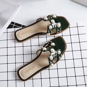 外出珍珠H凉拖鞋女