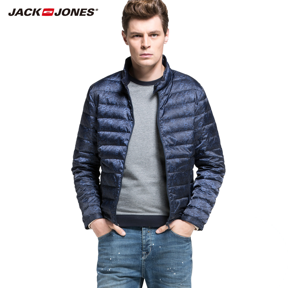 淘宝网Jackjones杰克琼斯灰鸭绒轻薄双面穿着