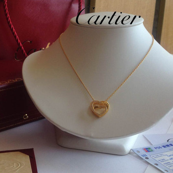 正品代购卡地亚心形项链18k玫瑰金Cartier项链