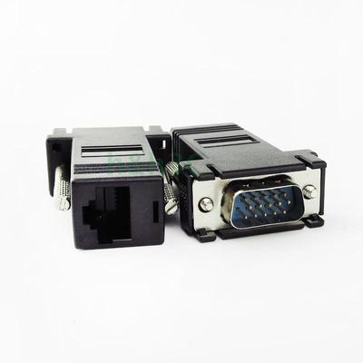vga转rj45水晶头网口转接头网线转vga线接头连显示器投影 一对