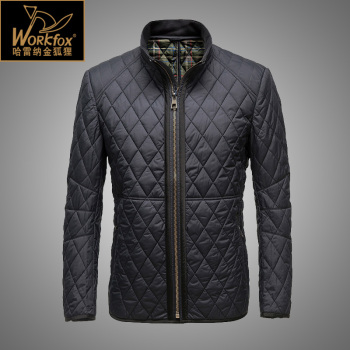workfox 金狐狸正品男装 新款男士皮立领<em>棉服</em>保