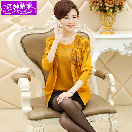 淘宝网购物-中老年女装秋针织<em>开衫上衣</em>中年妈