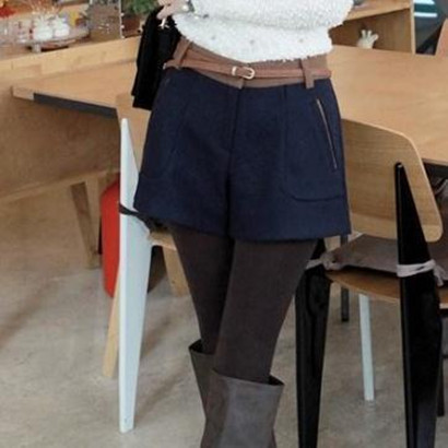 宝网购物-2014秋装新款韩版毛呢<em>高腰短裤女</em>大