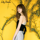 Lily Brown 2017春夏新品 后背绑带针织抹胸上衣LWNT172139