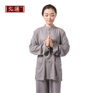 新款棉麻禅修女居士服僧侣衣服吸湿透不起球夏季佛教用品僧服