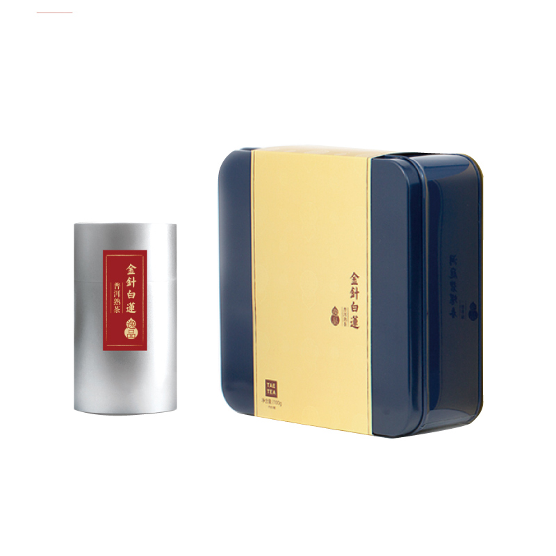 八年陈化大益365 金针白莲普洱茶熟茶50g*2罐散茶茶叶