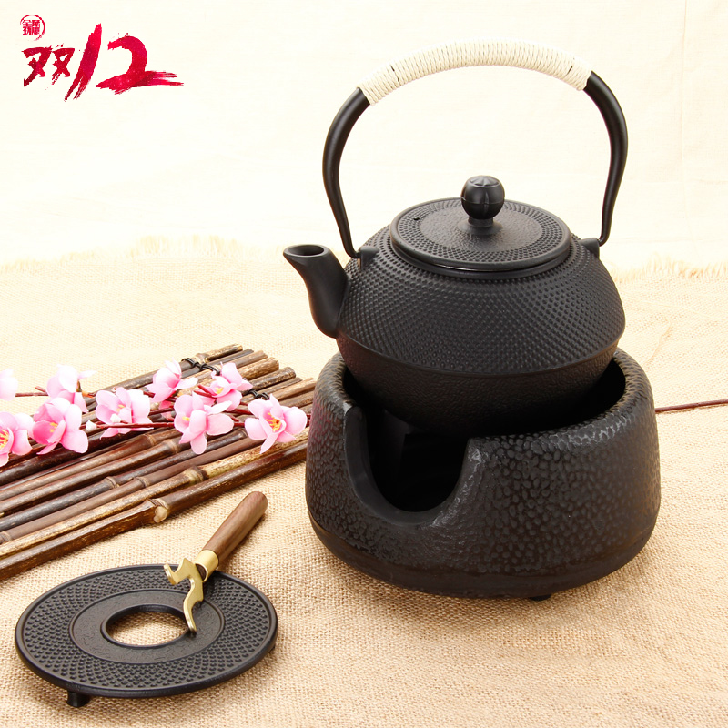老武士铸铁茶具套装日本无涂层铁壶手工煮茶南部铁器铁壶配件组合