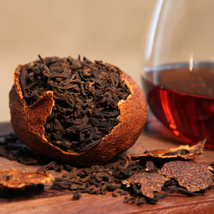 买5个发6个桔普茶橘普茶 新会陈皮普洱茶熟茶 陈年桔子皮 老熟茶