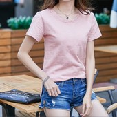 纯棉百搭上衣 竹节棉T恤女宽松短袖 天天特价