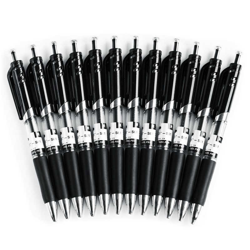 5mm黑色签字笔水笔碳素笔办公签字学生考试笔