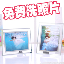 包邮 水晶摆台相框5寸6寸7寸8寸10寸A4照片冲印打印洗照片玻璃相架