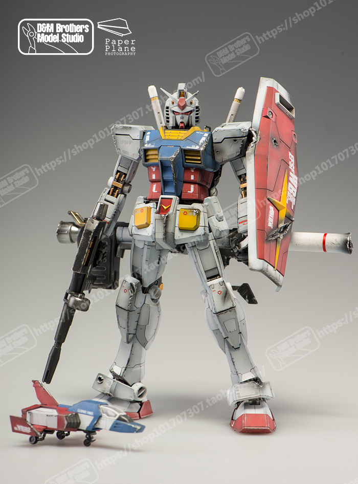 d&m万代模型rg01敢达 rx-78-2 元祖高达旧化代工改造喷漆涂装成品