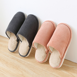 日式家居拖鞋女冬季室内地板保暖防滑棉拖鞋男情侣厚底居家用托鞋