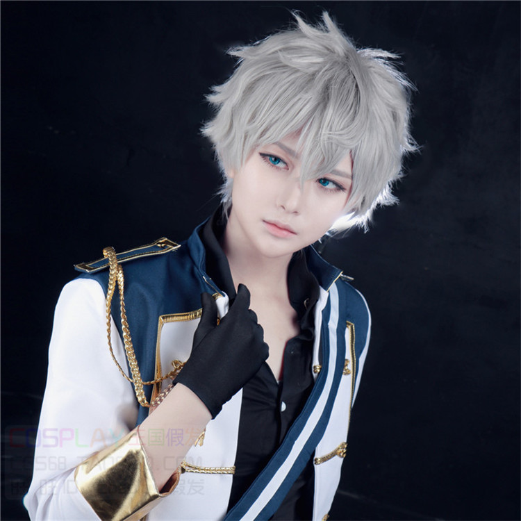 cosplay王国偶像梦幻祭 濑名泉 灰色反翘短发cosplay假发