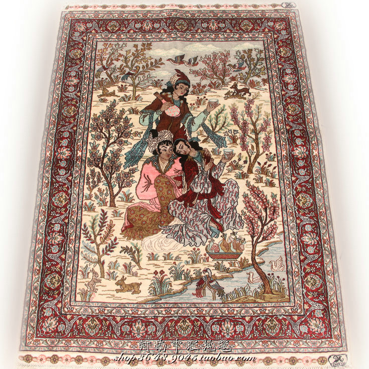 毯译品牌地毯 出口伊朗土耳其手织真丝地毯 60x145厘米